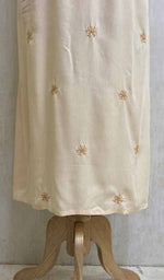 Load image into Gallery viewer, Women's Lakhnavi Handcrafted Beige Modal Cotton Chikankari Kurti - HONC011820