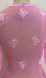 Load image into Gallery viewer, Women's Lucknowi Handcrafted Faux-Georgette Chikankari Top - HONC037189