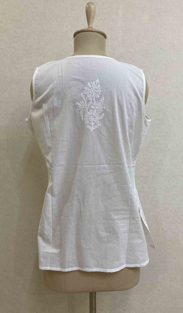 Women's Lucknowi Handcrafted Cotton Chikankari Top - HONC030218