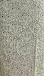 将图像加载到图库查看器中, Lakhnavi 手工粘胶乔其纱 Chikankari Kurti - HONC022065