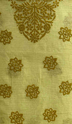Load image into Gallery viewer, Women's Lakhnavi Handcrafted Kota Cotton Chikankari Unstitched Kurti Fabric - HONC031300
