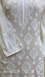 Load image into Gallery viewer, Women's Lucknowi Handcrafted Cotton Chikankari Kurti - NC069816