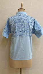 Load image into Gallery viewer, Women's Lakhnavi Handcrafted Cotton Chikankari Shirt Top - HONC054572