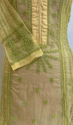 将图像加载到图库查看器中, Gul Women's Lakhnavi Handcrafted Organza Chikankari Anarkali Dress- HONC040020