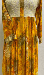 Load image into Gallery viewer, Women's Lucknowi Handcrafted Printed Modal Cotton Chikankari Dress - HONC059653