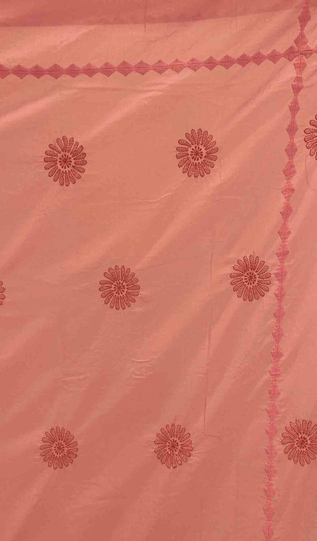 Lakhnavi Handcrafted Cotton Chikankari Bedsheet Set - HONC043443