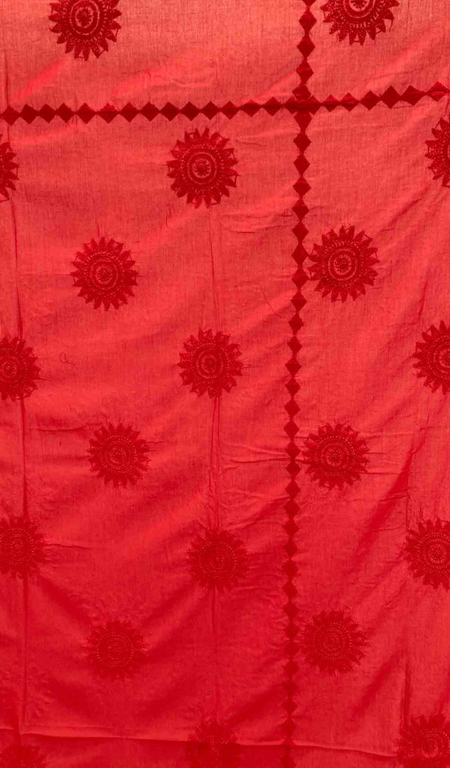 Lakhnavi Handcrafted Cotton Chikankari Bedsheet Set - HONC043440
