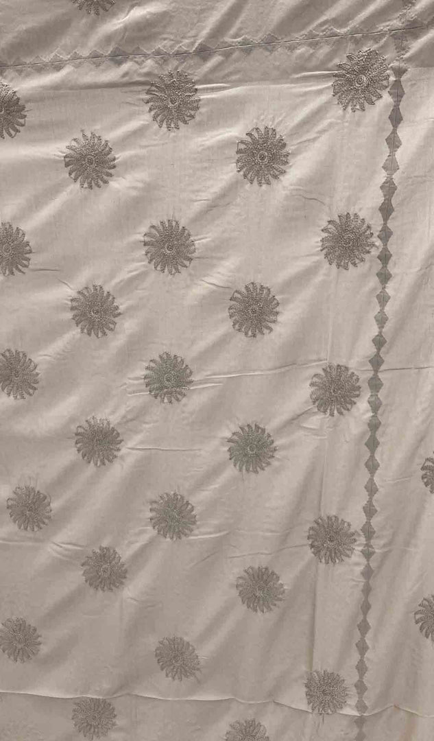 لکھنوی ہاتھ سے تیار کردہ کپاس چکنکاری بیڈ شیٹ سیٹ - HONC043439