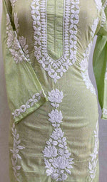 Load image into Gallery viewer, Women's Lakhnavi Handcrafted Printed Cotton Chikankari Kurti - HONC049610