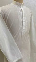 Load image into Gallery viewer, Men's Lucknowi Handcrafted Cotton Chikankari Kurta - HONC054301