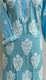 将图像加载到图库查看器中, Lucknowi 手工莫代尔棉 Chikankari Kurti - HONC075148