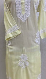 Load image into Gallery viewer, Women's Lakhnavi Handcrafted Modal Cotton Chikankari Kurta And Palazzo Set - HONC056779