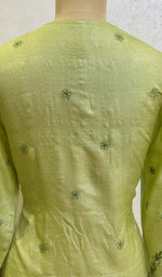 Load image into Gallery viewer, Women's Lakhnavi Handcrafted Tussar Silk Chikankari Top - NC048697