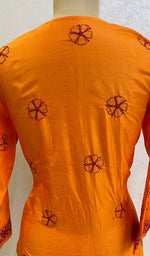 Load image into Gallery viewer, Women's Lakhnavi Handcrafted Silk Chikankari Top - NC10456