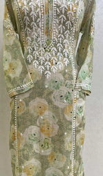 Load image into Gallery viewer, Women's Lucknowi Handcrafted Cotton Chikankari Kurti - HONC092306