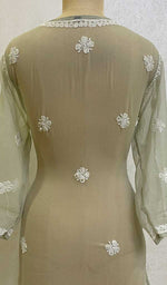 Load image into Gallery viewer, Women's Lakhnavi Handcrafted Fox-Georgette Chikankari Top - HONC093119