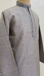 Load image into Gallery viewer, Men's Lucknowi Handcrafted Cotton Chikankari Kurta - HONC082755