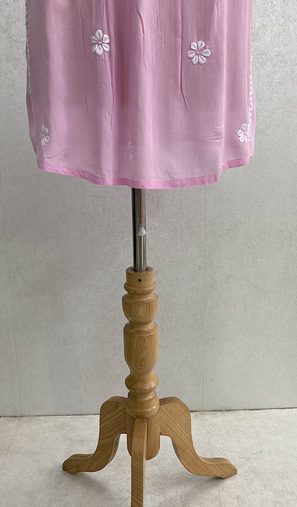Lucknowi 手工莫代尔棉 Chikankari 长袍 - HONC098359