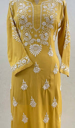 Load image into Gallery viewer, Haniya Women's Lucknowi Handcrafted Modal Cotton Chikankari Kurti - HONC0101566