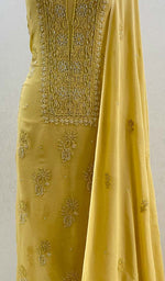 Load image into Gallery viewer, Women's Lucknowi Handcrafted Viscose Georgette Chikankari Suit Material - HONC087615
