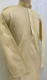 Load image into Gallery viewer, Men's Lucknowi Handcrafted Cotton Chikankari Kurta - HONC0114549