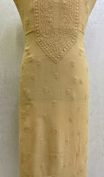 Load image into Gallery viewer, Lucknowi Handcrafted Viscose Georgette Chikankari Unstitched Men's Kurta Fabric - HONC0112612