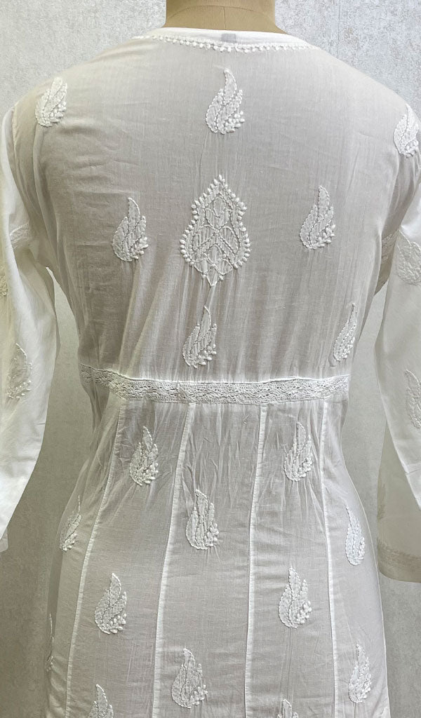 Lakhnavi 手工制作的 Chikankari 棉质上衣 - HONC0111279