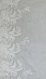 将图像加载到图库查看器中, 勒克瑙手工制作粘胶乔其纱 Chikankari Dupatta - Honc095691
