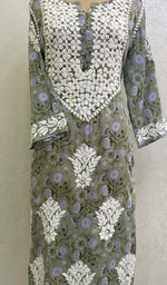 Load image into Gallery viewer, Zainish Women&#39;s Lucknowi Handcrafted Mul Cotton Chikankari Kurti - HONC0120048
