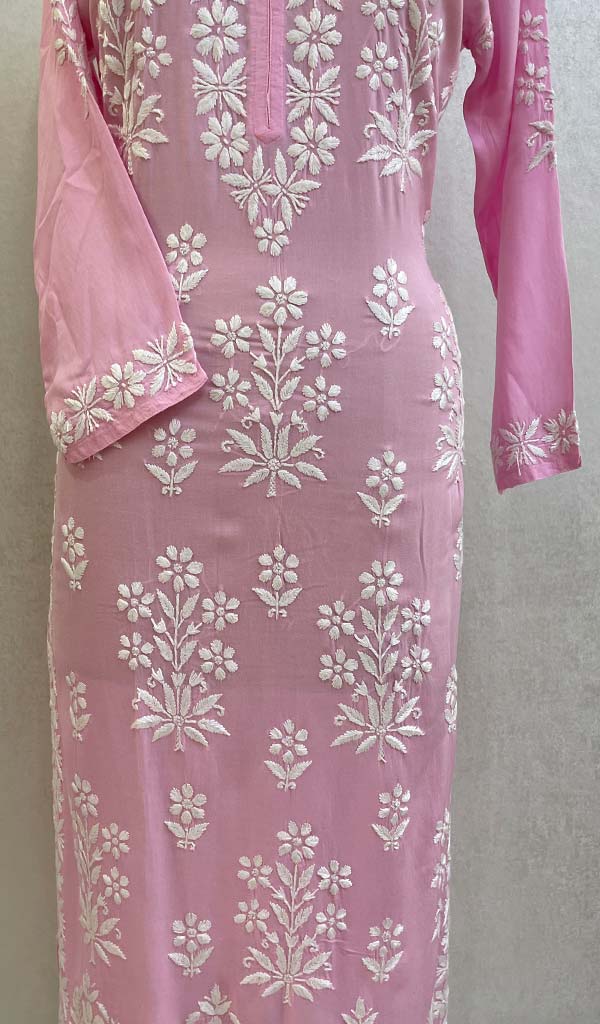 Women's Lucknowi Handcrafted Modal Cotton Chikankari Kurti - HONC0121580