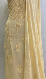 Load image into Gallery viewer, Women's Lucknowi Handcrafted Viscose Georgette Chikankari Suit Material - HONC091967
