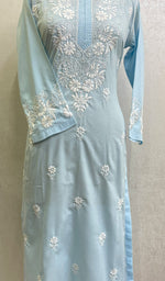 将图像加载到图库查看器中, Women's Lucknowi Handcrafted Mul Cotton Chikankari Kurti - HONC0105311