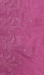 将图像加载到图库查看器中, 勒克瑙手工制作粘胶乔其纱 Chikankari Dupatta - Honc095712