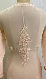将图像加载到图库查看器中, Women's Lakhnavi Handcrafted Viscose Georgette Chikankari Kurti - HONC0120367