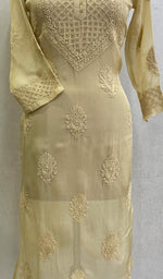 Load image into Gallery viewer, Women's Lakhnavi Handcrafted Organza Chikankari Kurti-HONC0105932