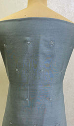 Load image into Gallery viewer, Lucknowi Handcrafted Chanderi Silk Chikankari Unstitched Men's Kurta Fabric - HONC0109732