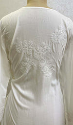 Load image into Gallery viewer, Women's Lucknowi Handcrafted Modal Cotton Chikankari Kurti - HONC0127882