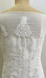 Load image into Gallery viewer, Women's Lakhnavi Handcrafted Faux-Georgette Chikankari Kurta And Dupatta Set - HONC0117487