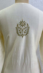 Load image into Gallery viewer, Women's Lucknowi Handcrafted Silk Chikankari Kurti - HONC0130089