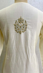 Load image into Gallery viewer, Women's Lucknowi Handcrafted Silk Chikankari Kurti - HONC0130087