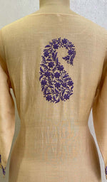 Load image into Gallery viewer, Women's Lakhnavi Handcrafted Tussar Silk Chikankari Kurti - HONC0109228