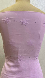 Load image into Gallery viewer, Women's Lucknowi Handcrafted Viscose Georgette Chikankari Suit Material- Honc0101962