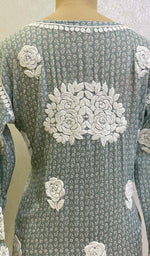 Load image into Gallery viewer, Women's Lucknowi Printed Handcrafted Cotton Chikankari Kurti - HONC0130544