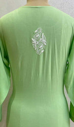 将图像加载到图库查看器中, Lakhnavi 手工莫代尔棉 Chikankari 上衣 - HONC0131772