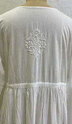 Load image into Gallery viewer, Women's Lucknowi Handcrafted Modal Cotton Chikankari Angrakha - HONC0127187