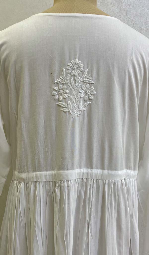 Women's Lucknowi Handcrafted Modal Cotton Chikankari Angrakha - HONC0127187