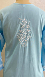 Load image into Gallery viewer, Tayeba Women's Lucknowi Handcrafted Mul Cotton Chikankari Kurti - HONC0133738