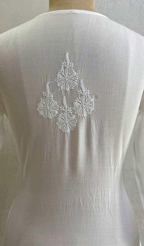 Zoya Women's Lucknowi Handcrafted Muslin Chikankari Kurti - HONC0207582
