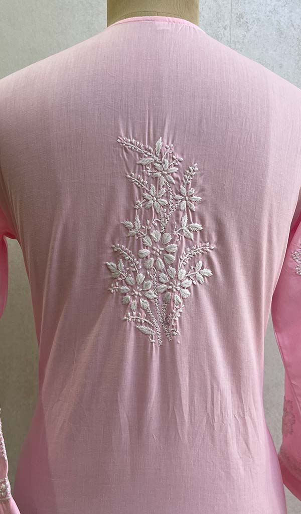 Tayeba Women's Lucknowi Handcrafted Mul Cotton Chikankari Kurti - HONC0133707