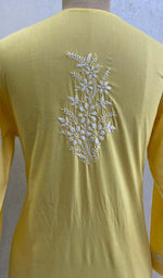 Load image into Gallery viewer, Tayeba Women's Lucknowi Handcrafted Mul Cotton Chikankari Kurti - HONC0133759